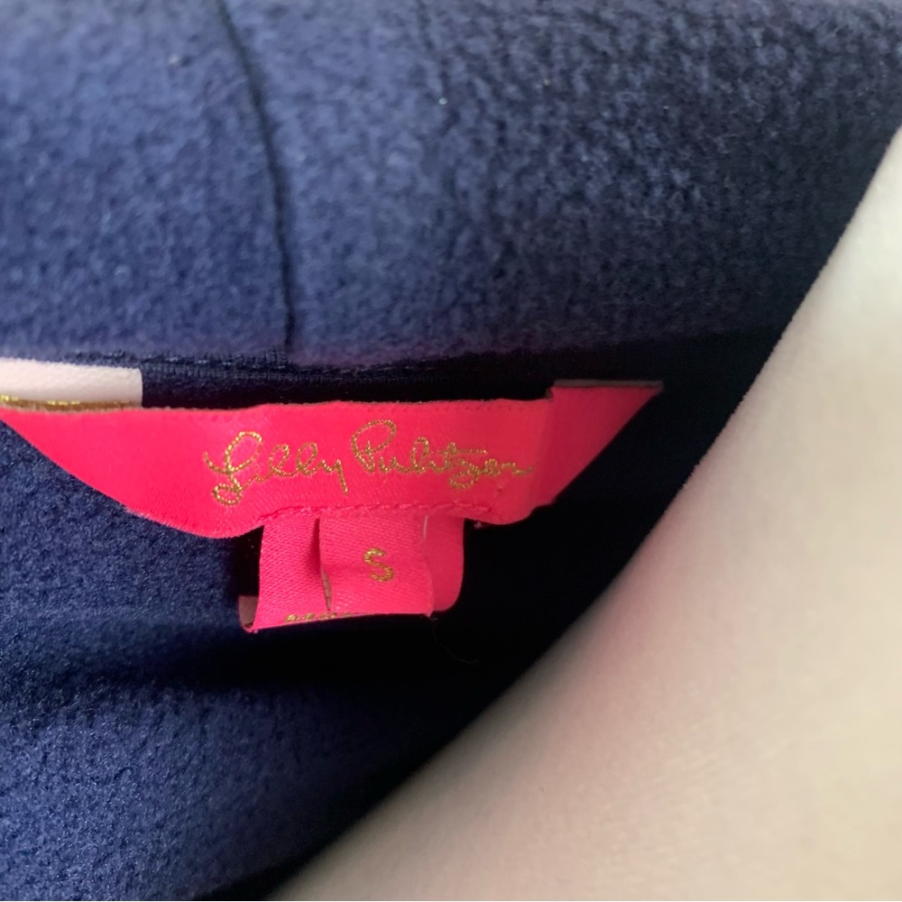 Lilly Pulitzer Galia Fleece Navy Wrap Cardigan - Picture 10 of 11
